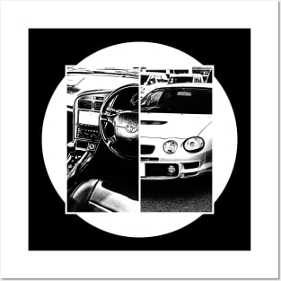 TOYOTA CELICA GT-FOUR ST205 Black 'N White 5 (Black Version) Posters and Art